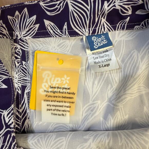 NEW Rip Skirt Women's Skirt XL Hawaiian Floral Wrap Viola 201P Polyester EE28 - Picture 3 of 5